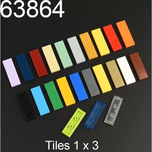 100PCS 63864 Tiles 1x3 Building block accessories parts MOC DIY Education Build Toys Brick
