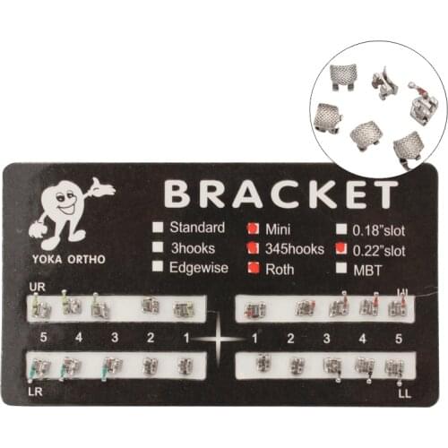 20Pcs Dental Orthodontic Metal Braces Bracket Mini Roth 022 Hooks 345