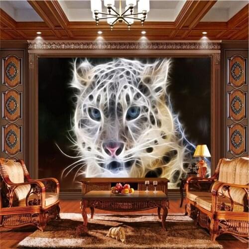 Beibehang Custom Photo 3d Wallpaper Sticker Dynamic Striped Panther Living Room Bedroom Background Wall papel de parede