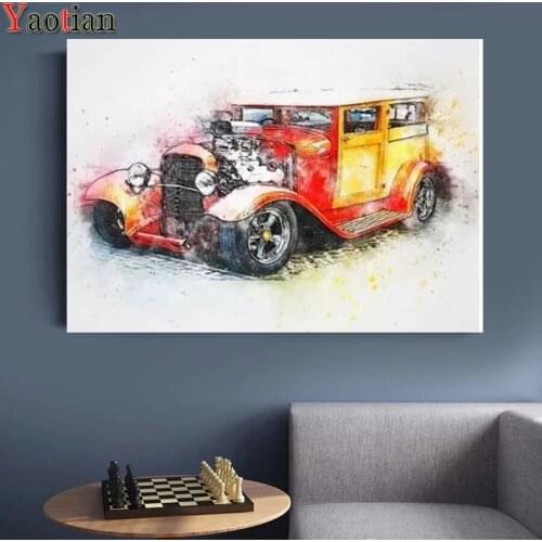 NEW DIY Diamond Painting 5D Watercolor car Full Square/Round Diamonds Embroidery Kits Rhinestone Decorations Home Gift