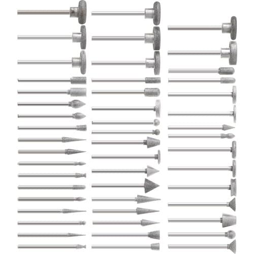 50pcs Diamond Coated Grinding Grinder Heads Glass Burr with Plastic Box for Rotary Tools