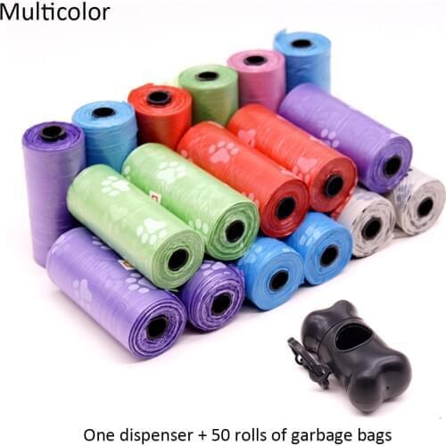 10/50 Rolls Pet Waste Garbage Bag Biodegradable Black Rubbish Bag Outdoor Carrier Dispenser Clean Pick up Tools for Dog Cat Poop