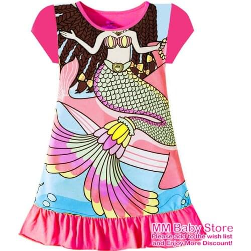 Kids Mermaid Nightdress Little Girl Pajamas Dresses Children Summer Dress Nightgown Home Clothes Girls Sleepwear