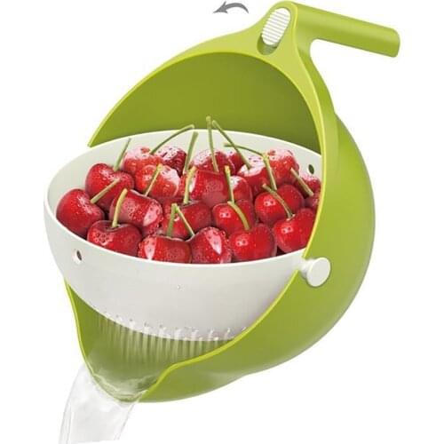 Double Drain Basket Bowl Washing Kitchen Strainer Noodle Vegetable Fruit Storage July#25 Kitchen Appliances Fine Mesh Coland