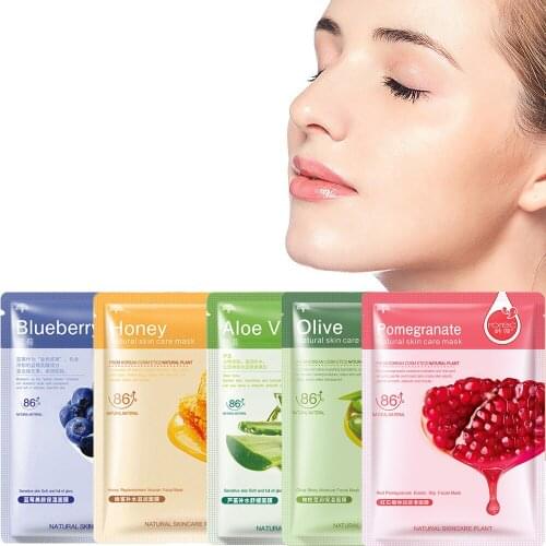 30g Natural Plant Extract Facial Mask Multi Effect Skin Care Moisturizing Honey Blueberry Red Pomegranate Cucumber Aloe Olive