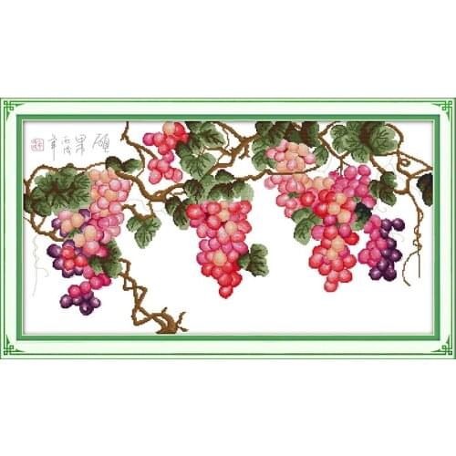 Fruits Harvest Cotton Canvas Cross Stitch Kit 11CT 100% Accurate Printed Embroidery DIY Handmade Needle work Wall Home Decor