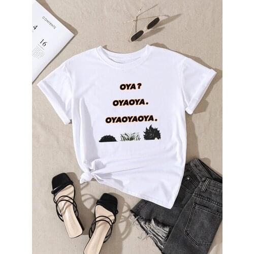 Haikyuu Oya Japanese Anime Printing Women Tshirts Summer o-Neck Tops Casual Style Loose Tshirt Plus Size Fashion Female t-Shirt
