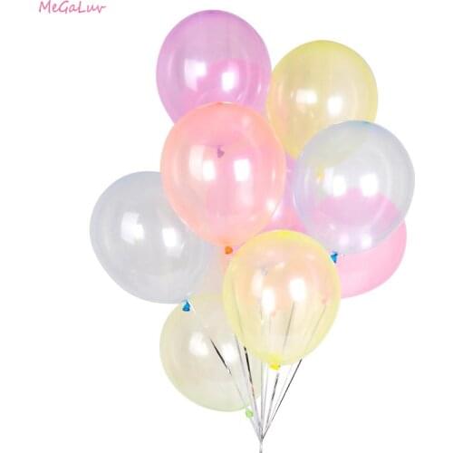 30pcs Crystal Pastel Balloon Latex Transparent Party Ballon Macaron Candy Color Round Bubble Balloon For Birthday Wedding Decor