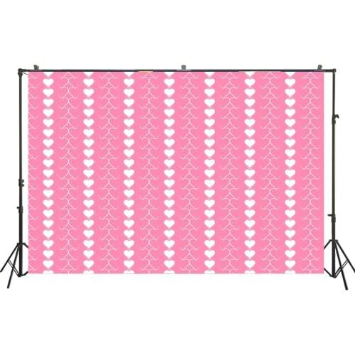 HUAYI Photography Backdrop Valentines Day Love Hearts Pink Photobooth Background Newborns Baby Child Studio Backdrops W-3837