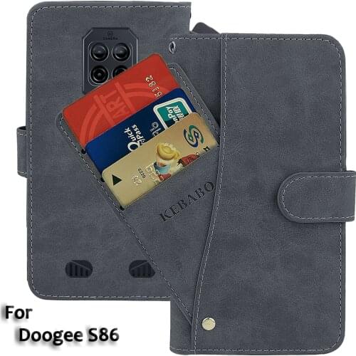 Leather Wallet Doogee S86 Case 6.1" Flip Fashion Luxury Front Card Slots Cases Cover Business Magnetic Phone Bags