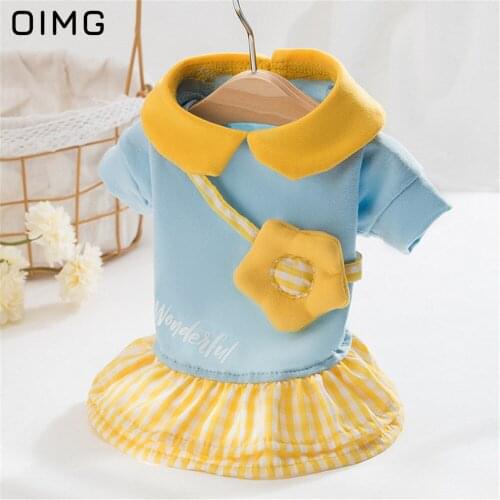 OIMG Pet Dog Dresses Summer Thin Breathable Sunflower Petal Cat Dress For Small Dogs Clothes Pomeranian Yorkies Puppy Skirts
