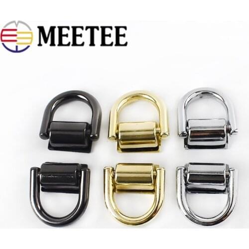 Meetee 4/10pcs ID16mm Metal D Ring Buckle Bag Strap Chain Hang Clasp DIY Clothing Pendant Hook Screw Buckles Replacement Fitting