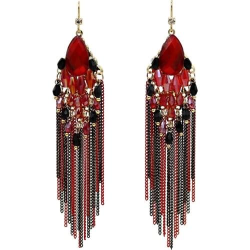 Fashion long tassel earrings for women 2020 statement Boho chic jewelry dangle crystal earring fringe Party prom Dress jewellery