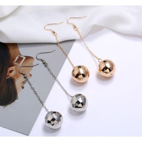 Fashion Earrings Piercing Disco Ball Earring Dangle Golden Silver Ear Adornments