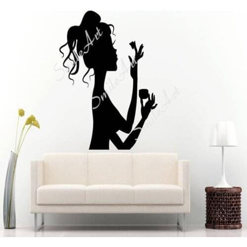 Cartoon Beauty Salon Wall Sticker Home Decor Decoration For Kids Room Living Room Home Decor Wall Art Sticker Murals