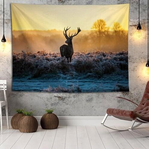 Animals Deer Wall Hanging Tapestry Home Party Decorative Tapestries Photo Background Cloth Table Cloth Wall Tapestry