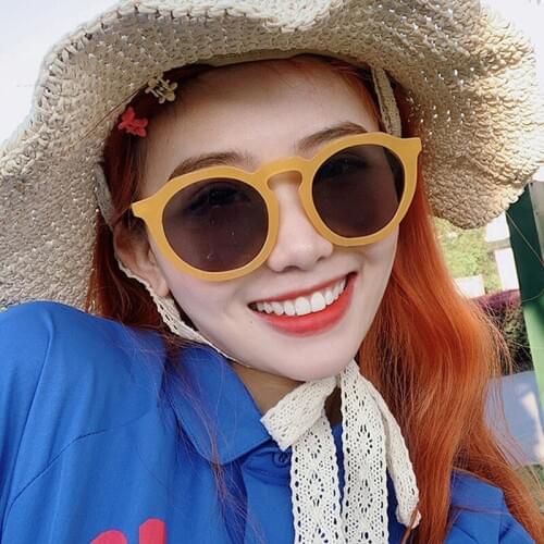 2021 New Round Sunglasses Women Cute Sexy Fashion Small Frame Sun Glasses Ladies Retro Jelly Clear Eyeglasses UV400 Shade