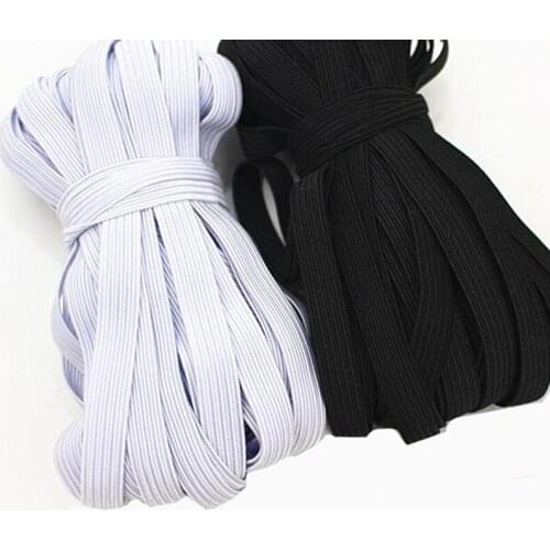 Wholesale 1/4" 6mm Skinny Black Elastic Ribbon white braided ribbon, headwear accessaries 130yards free shipping