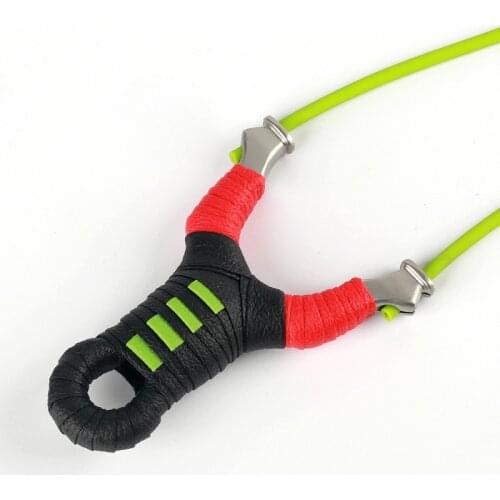 Single Card Slingshot Round Rubber Band Flat Leather Dual Purpose Bow 304 Stainless Steel Catapult Single Card Shooting Bow