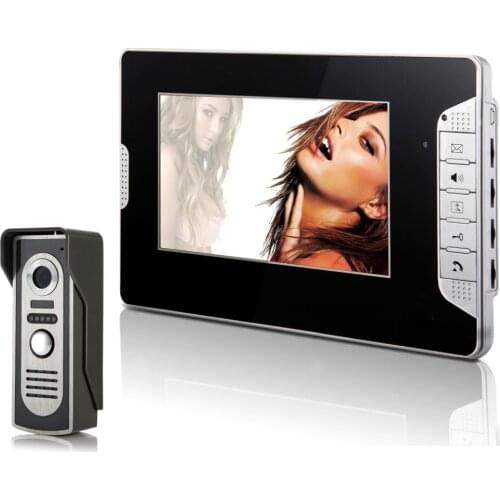SmartYIBA Video Intercom 7''Inch Monitor Wired Video Door Phone Visual Video Doorbell Intercom Entry Monitor Camera System