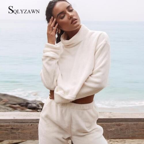 Turtleneck Women Autum Winter Casual Streetwear Soft Warm Oversize Matching Sets Sweater Two Piece Set Elegant Female Large Size