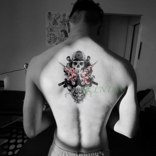 Waterproof Temporary Tattoo Sticker skull head dagger fake tatto flash tatoo tatouage Stickers leg arm back for girl women men