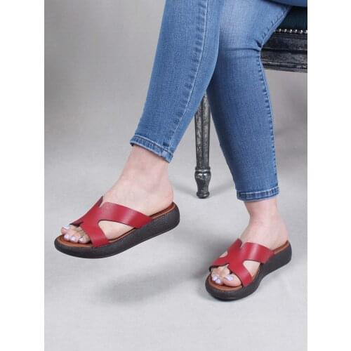 Womens Slippers Red Modern Casual Low Heel Comfortable Summer Slippers 2021 Summer Season