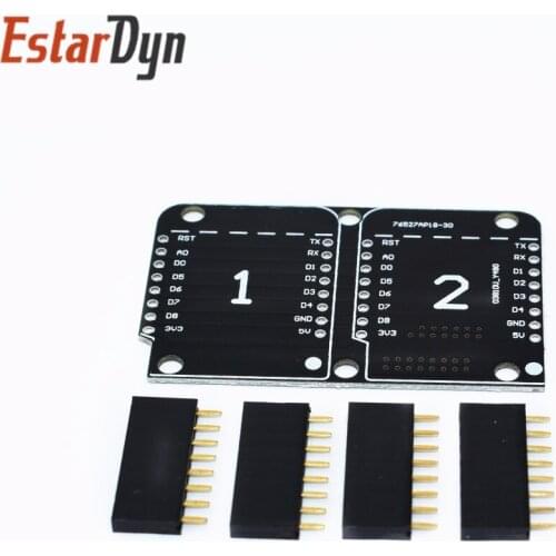 1sets Double Socket Dual Base Shield D1 Mini NodeMCU ESP8266 Diy PCB D1 Expansion board