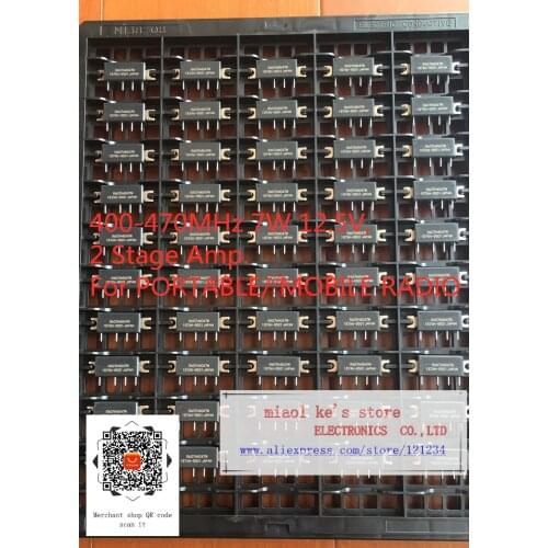 100%New Original: RA07H4047M RA07H4047M-101 RA07H4047M-G501 [ 400-470MHz 7W 12.5V PACKAGE: H46S ] 2 Stage Amp.For PORTABLE RADIO