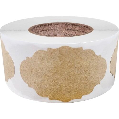 300pc/Roll Kraft Sticker Handwritten convenience stickers Sealing cowhide sticker Label for Kitchen classification diy Gift Tags