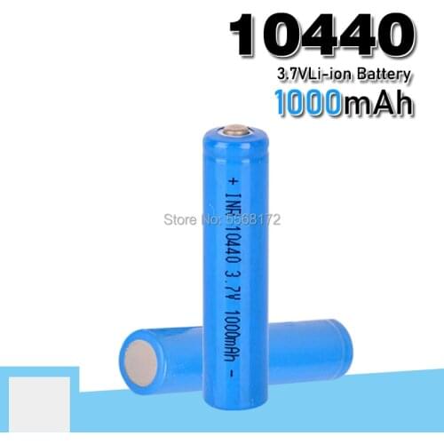 10440 capacity Battery 1000mAh 3.7V Rechargeable Lithium ion AAA Batteries Button Top Li-ion Batteries FLASHLIGHT SHAVER