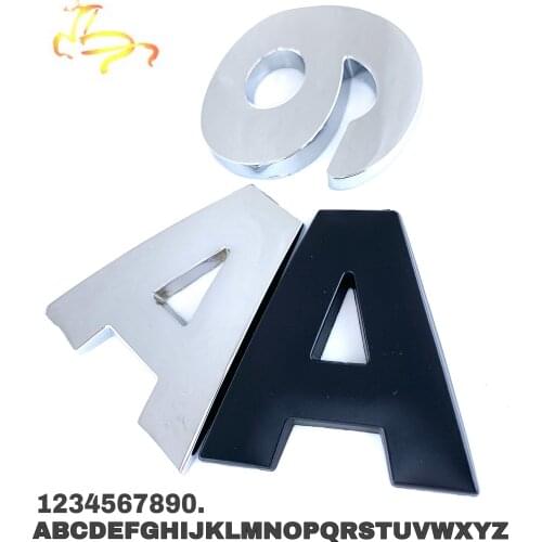 DIY Car Sticker Letter Digital Alphabet Emblem Motorcycle Badge Auto Number Metal Decal For BMW Ford Car Styling