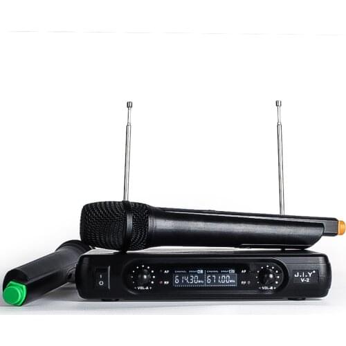 Wireless microphone LCD display one with two V segment microphone amplifier home KTV audio microphone