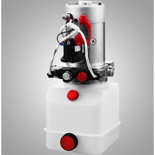 Double Acting Hydraulic Pump 12v Dump Trailer -6 Quart plastic Reservoir for Dump Trailer