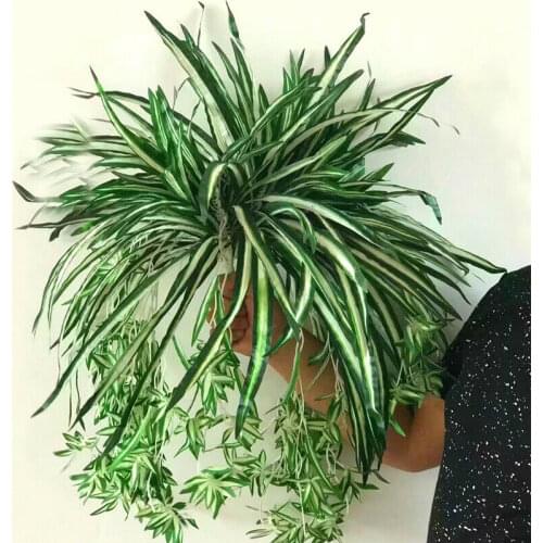 Cachepot For Flowers Artificial Silk Fake Chlorophytum Orchid Spider Plants Grass Home/Garden Balcony Decorations