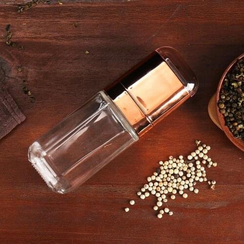 Pepper Grinder Adjustable Corrosion Resistant Glass Manual Salt Grinding Bottle for Kitchen