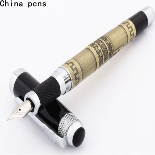 JINHAO 189 Bronze one word is as heavy as nine tripods Business office Fountain Pen New