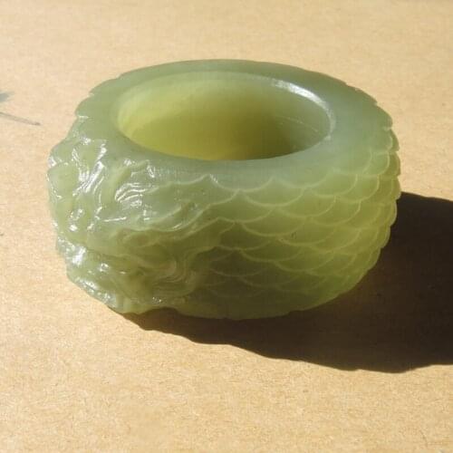 Natural hetian green jade ring hand-carved exquisite dragon jade rings jade men jewelry jade gift jadeite jade