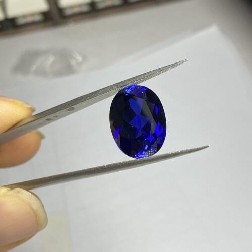 Meisidian 5A Quality Oval Cut 12x10mm 34# Corundum Royal Blue Sapphire Loose Stone For Ring