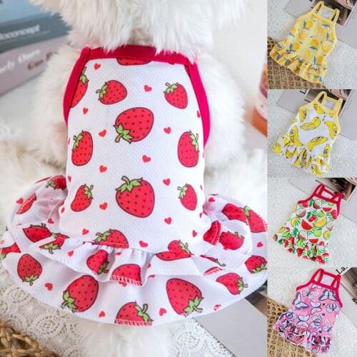 Fashion Fruit Printing Pet Sling Skirt Cat Dog Clothes Summer Cooling Comfortable Dogs Dresses Skirt Pet Supplies Dog Skirts