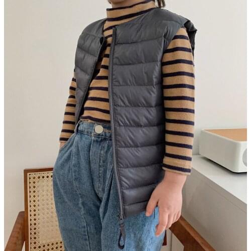 Fashion Childrens Down Vest Kids Clothes Jacket Down Coats Sleeveless Autumn And Winter New Childrens Baby Warm Vest Clothing