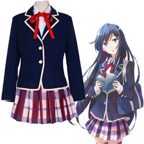 My Youth Romantic Comedy Is Wrong As I Expected Yukinoshita Yukino Cosplay Costumes School Uniform Full Set Wig Synthetic Hair