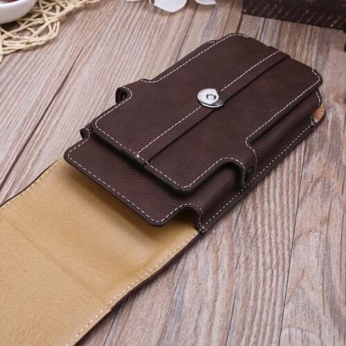 Y166 Men Waist Belt Bum Bag Phone Waist Flip Pockets Leather cards holder case