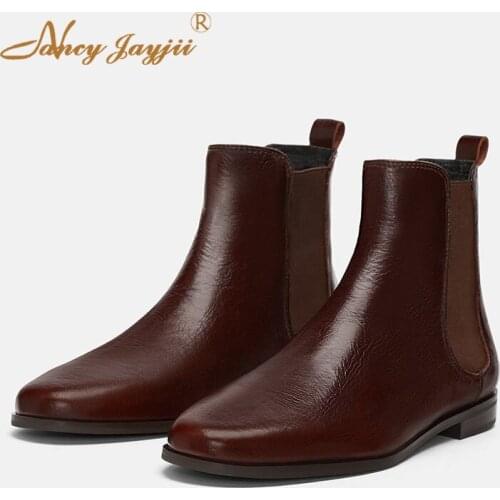 Chelsea Winter Women Boots Female Adult Ladies Shoes Round Toe Solid Ankle Fashion Mature Nancyjayjii Dress Big Size 45 44 2019