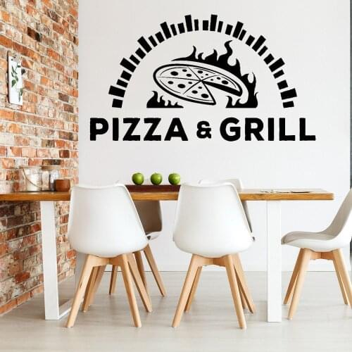 Pizzeria Wall Decals Pizza Grill Store Pizzeria Italian Creative Restaurant Home Furnishing Decorative Window Door Stickers 3477
