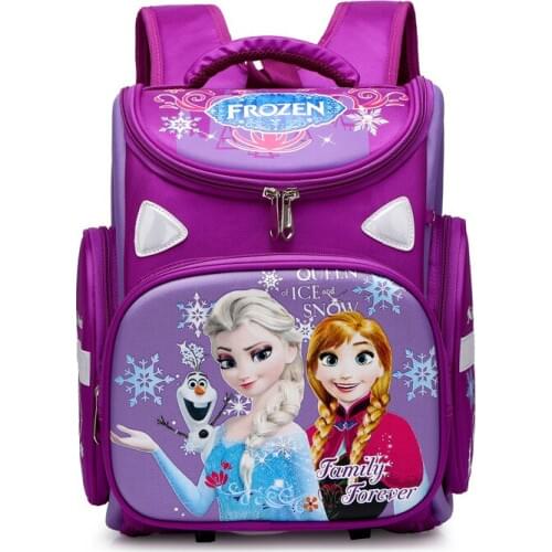 2019 new Disney cartoon backpack frozen space bag Russian primary schoolbags burden reduction folding space childrens bag
