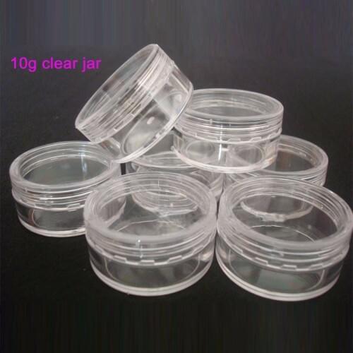 10g X 100 empty small plastic bottle jars containers with transparent color for storage,clear cream tin for skin cream nail art