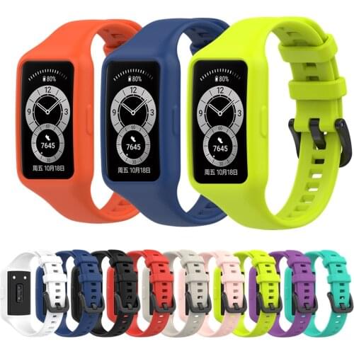 Wrist Strap For Huawei Band 6 6 Pro Smart Watch Band For Honor Band 6 Replacement Soft Silicone Belt Sports Bracelet Accessories