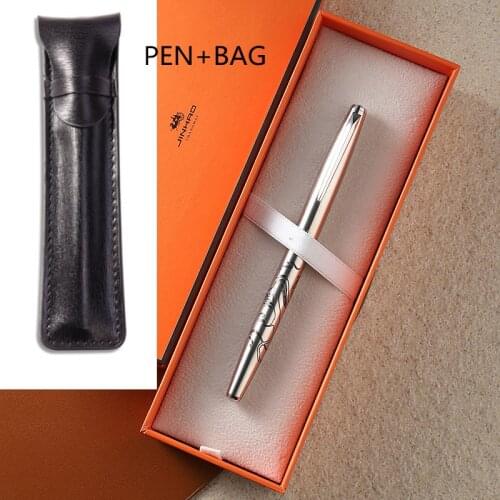 Financial Tip 0.38mm Extra Fine Fountain Pen Silver Color Arrow Clip Ink Pens Steel Metal Classic Jinhao 911 Office School A6619