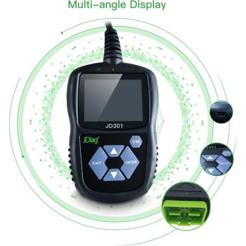 NEW JDiag JD301 OBD2 OBDII Code Reader Scan OBD 2 Car Diagnostic Tool PK AD310 NL100 OM123 Scanner for Lexia Saab Renault VAG